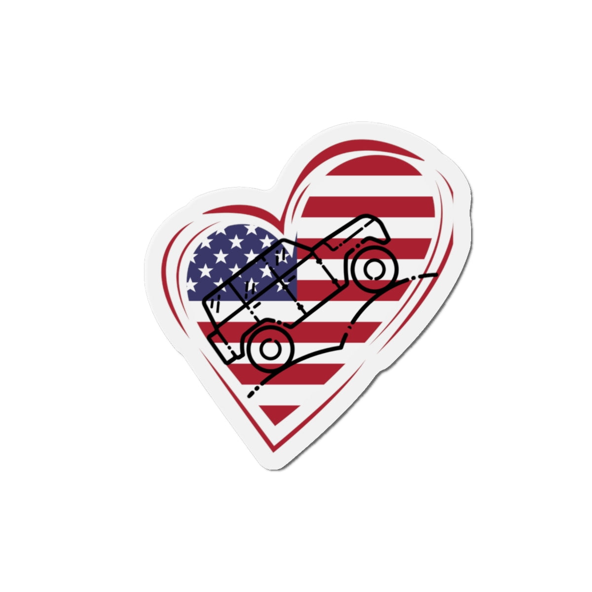 Heart American Jeeper Magnets