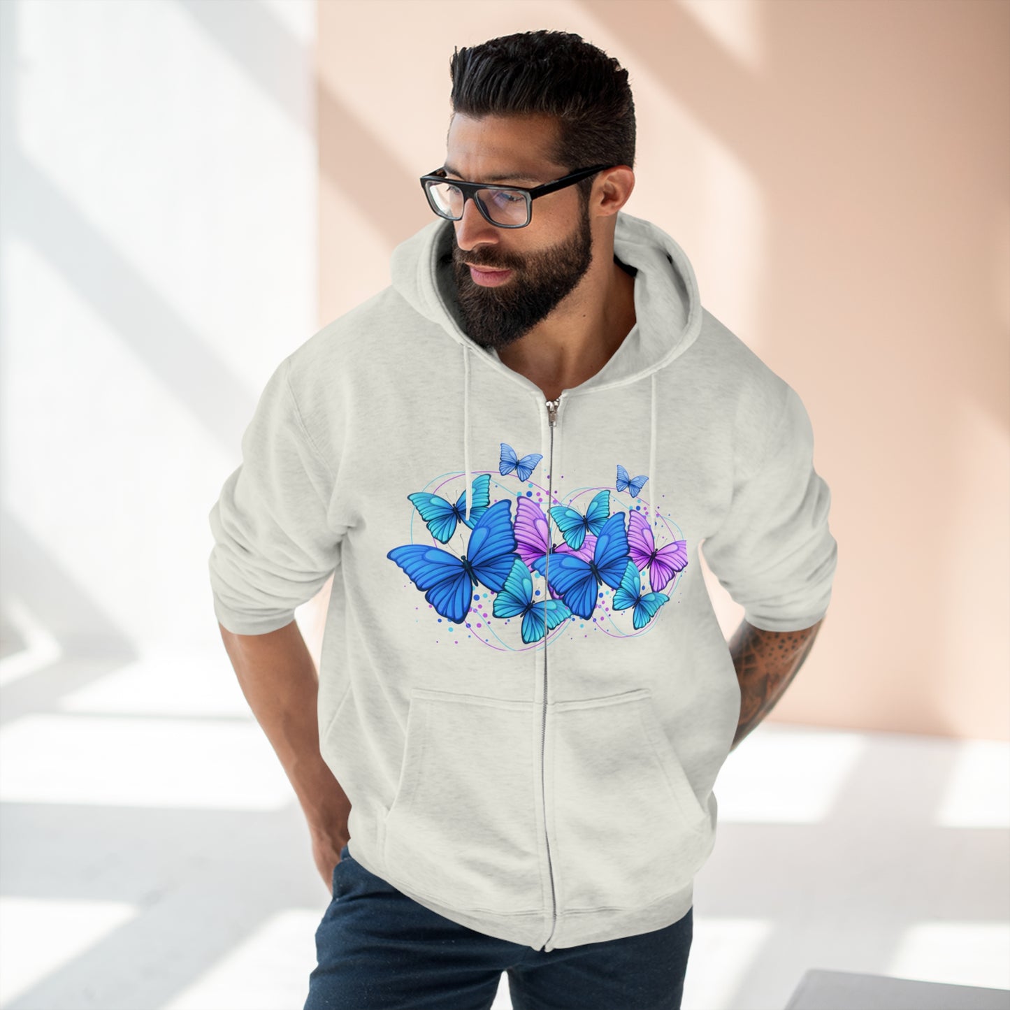 Butterfly Magic-Unisex Zip Hoodie