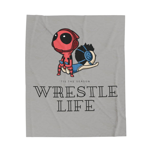 DEADPOOL WRESTLE LIFE-Velveteen Plush Blanket