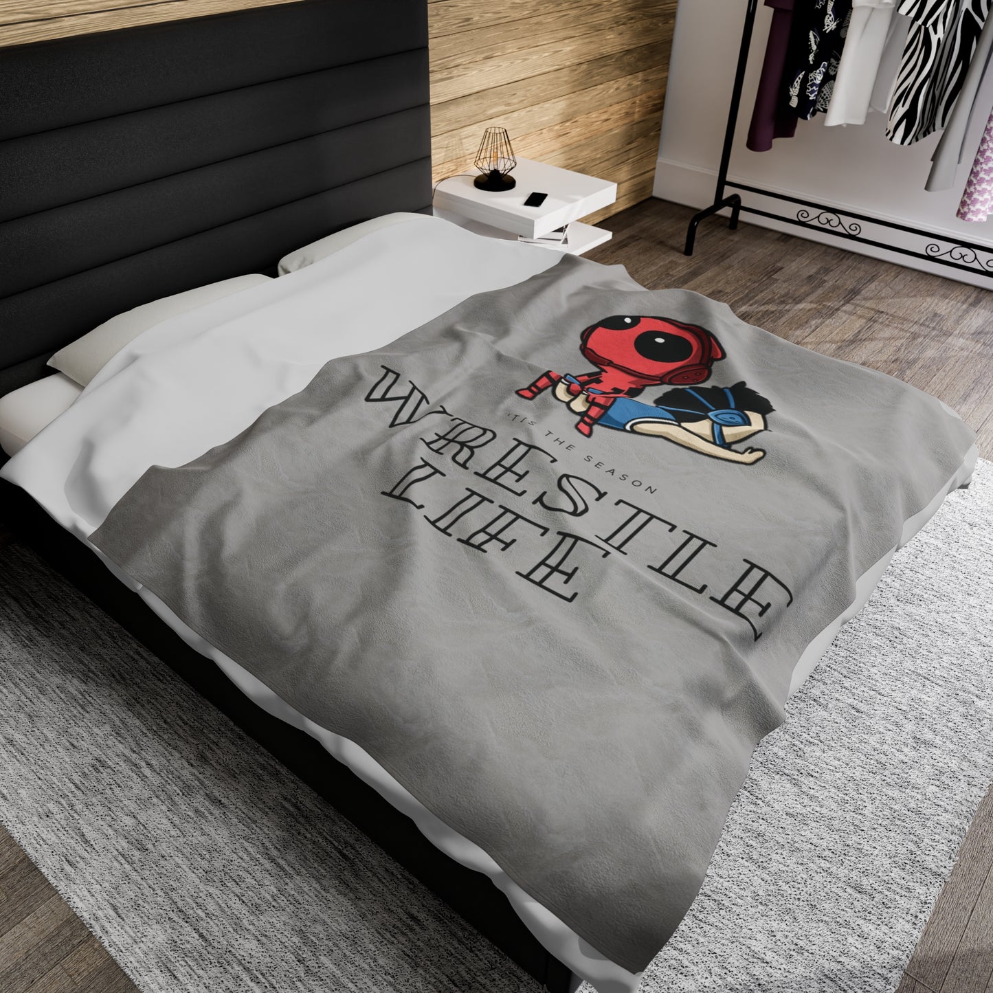 DEADPOOL WRESTLE LIFE-Velveteen Plush Blanket