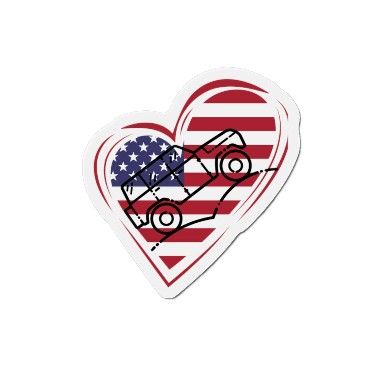 Heart American Jeeper Magnets