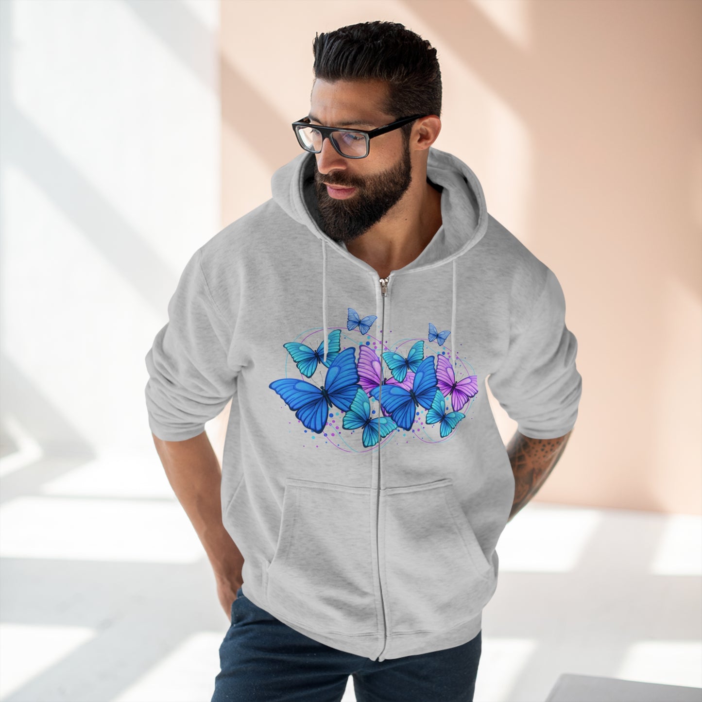 Butterfly Magic-Unisex Zip Hoodie