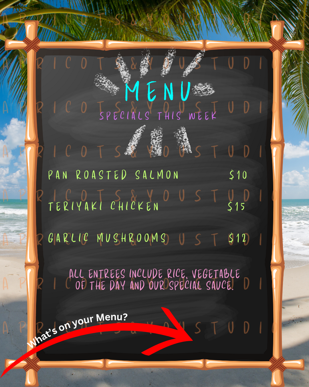 Customizable Island Style Menu